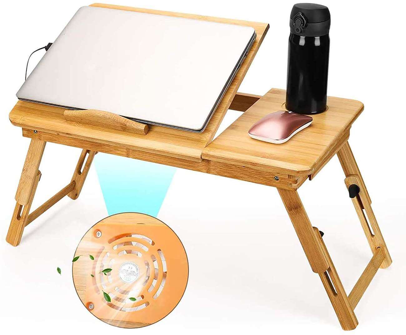 ShopTillDrop | Adjustable Laptop Table With USB Cooling Fan