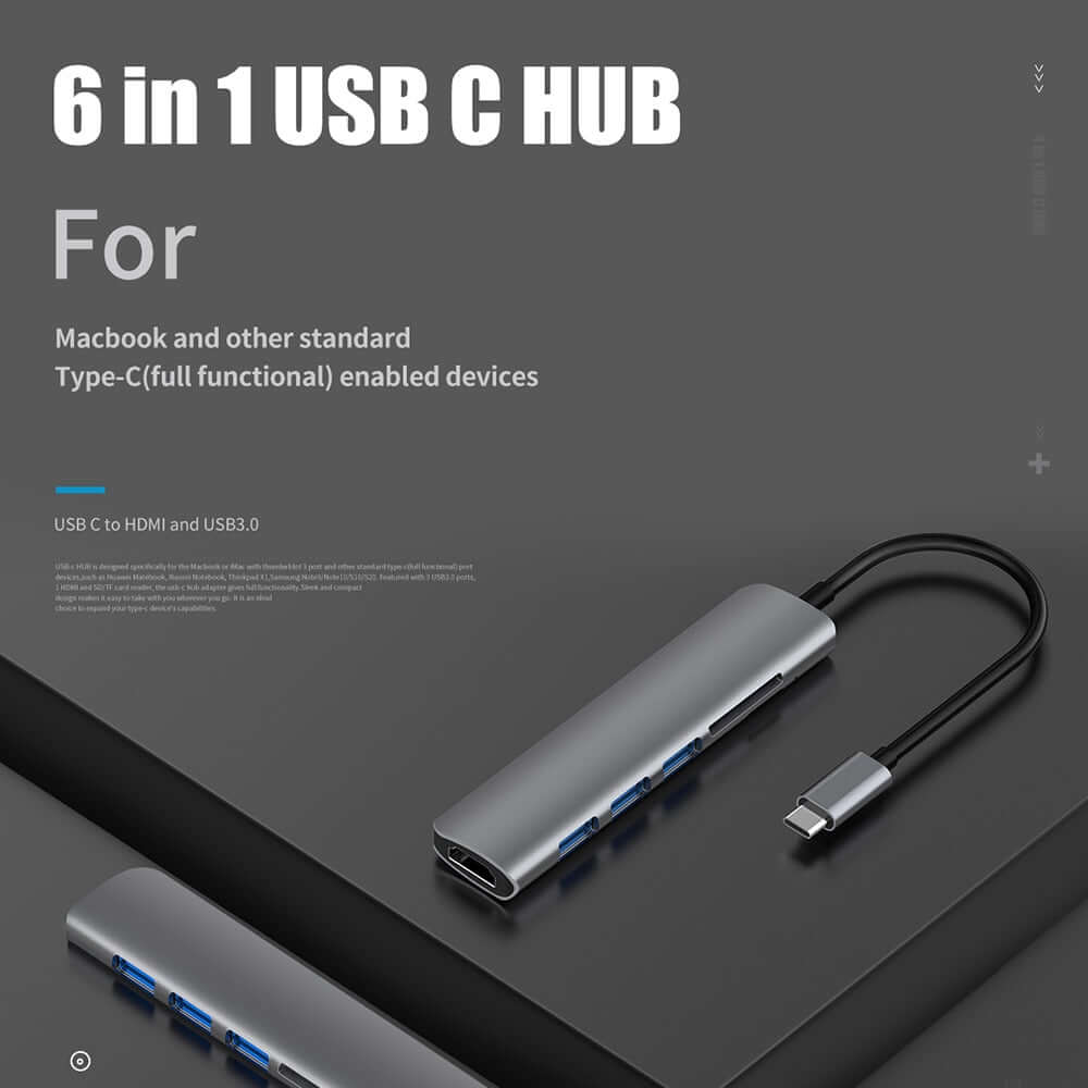 ShopTillDrop | 6 in 1 USB 3.1 Type-C Hub Adapter