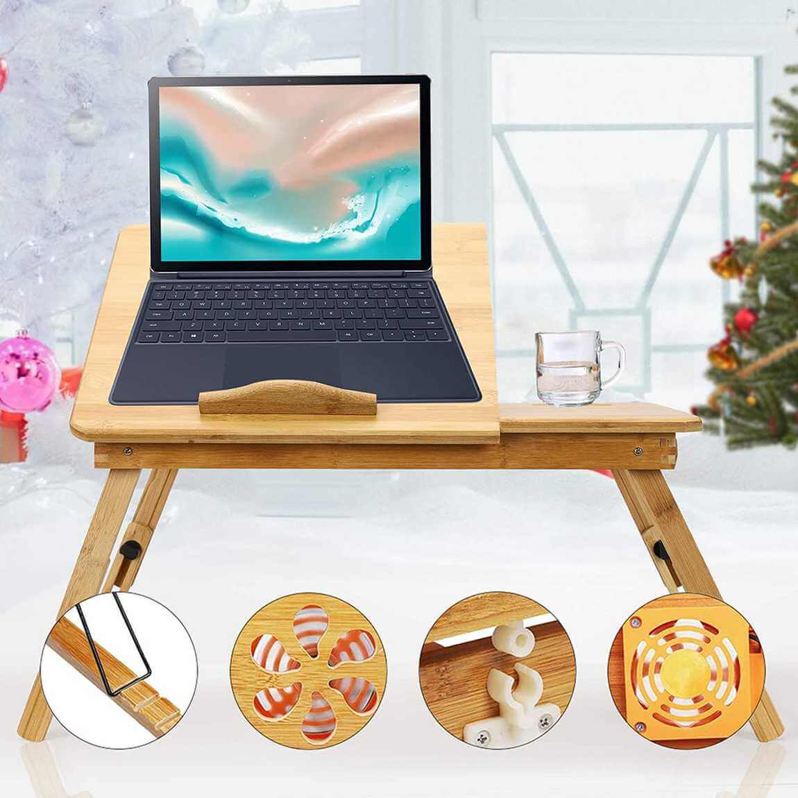 ShopTillDrop | Adjustable Laptop Table With USB Cooling Fan