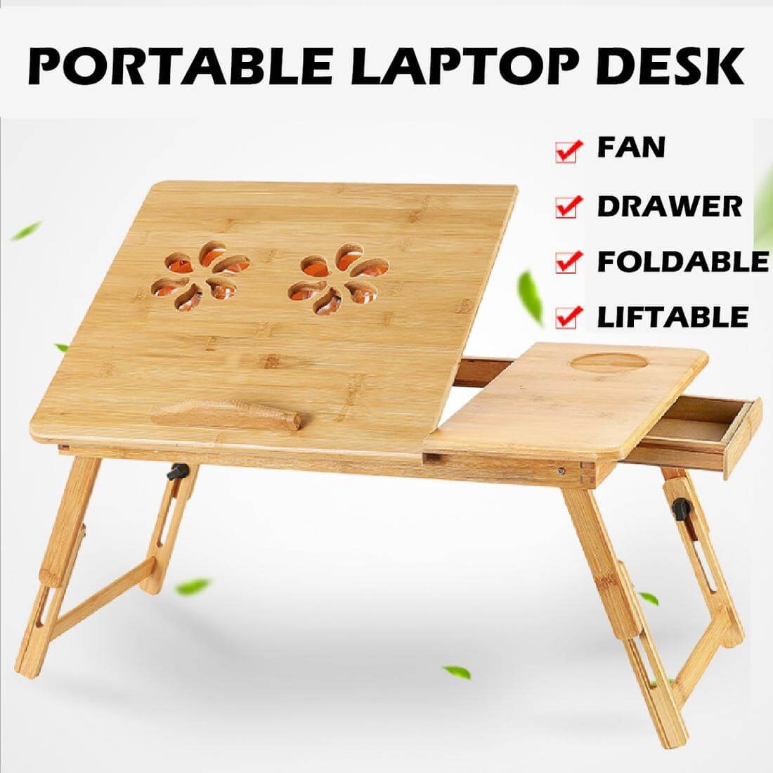 ShopTillDrop | Adjustable Laptop Table With USB Cooling Fan